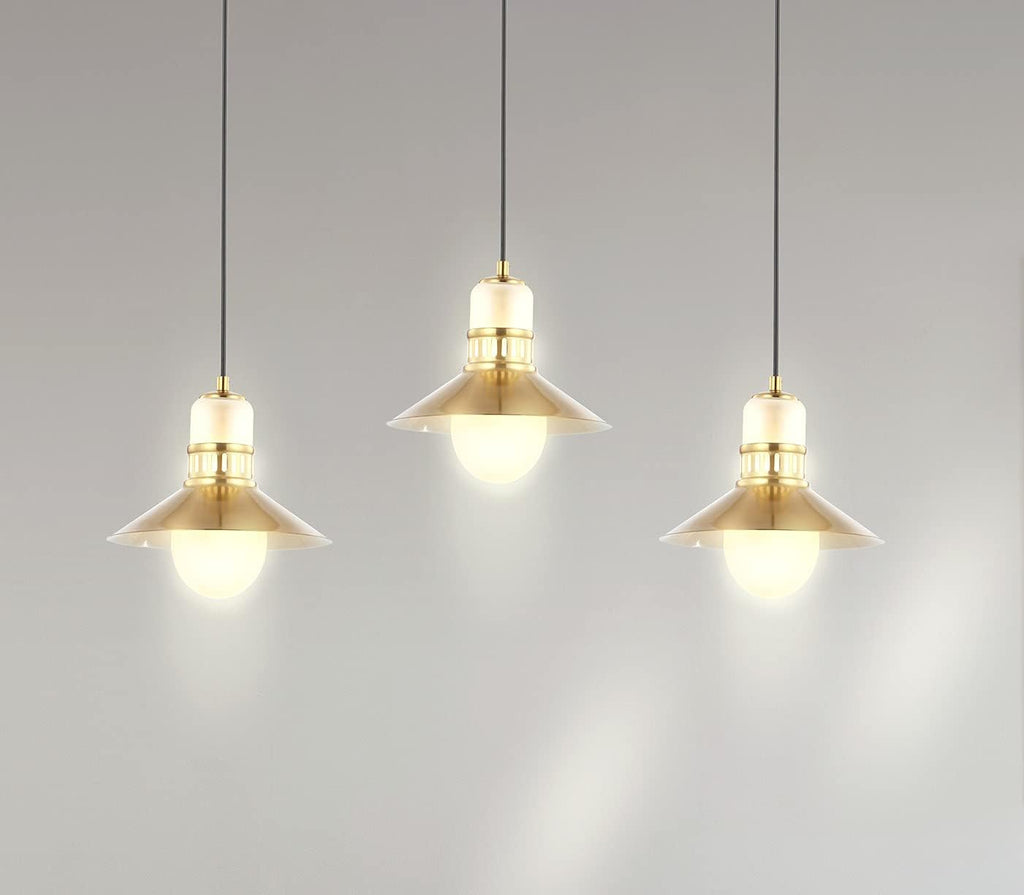 3-Light Adjustable Iron Glass LED Pendant N788