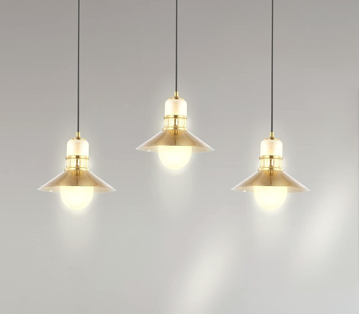 3-Light Adjustable Iron Glass LED Pendant N788
