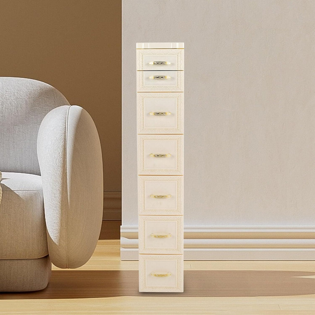 6 Tier Narrow Storage Cabinet with Drawers and Casters A109051