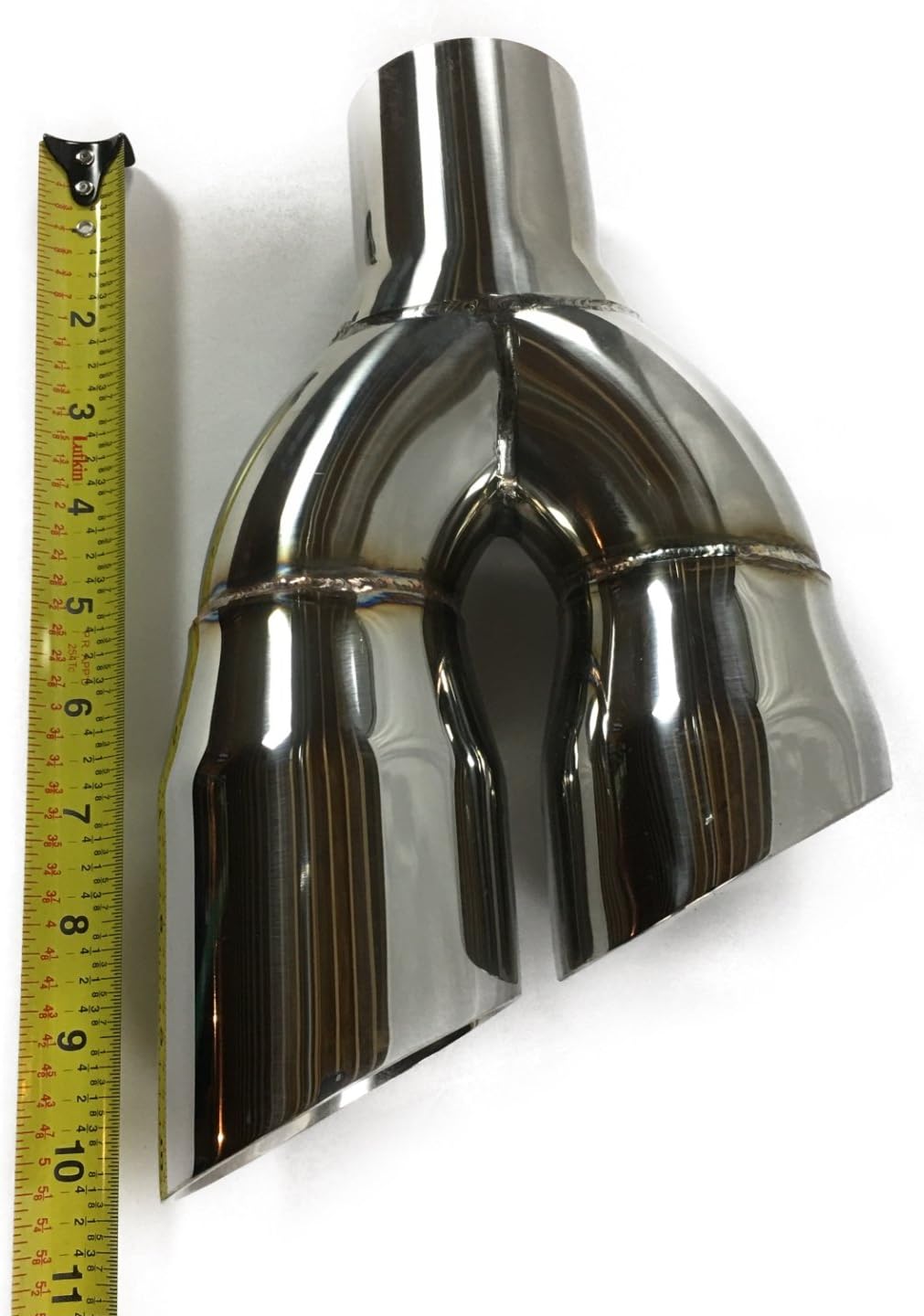 2.25" Inlet 3.00" Outlet 9.50" Long Dual Double Wall Slant Angle Stainless Exhaust Tip Pack of 2 B85128