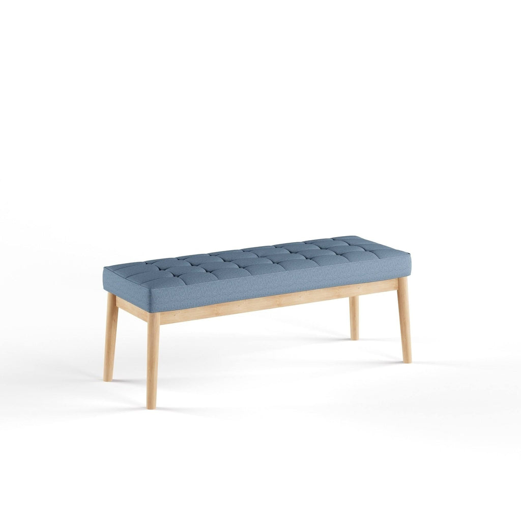 Green Tufted Fabric Ottoman Bench Y98796