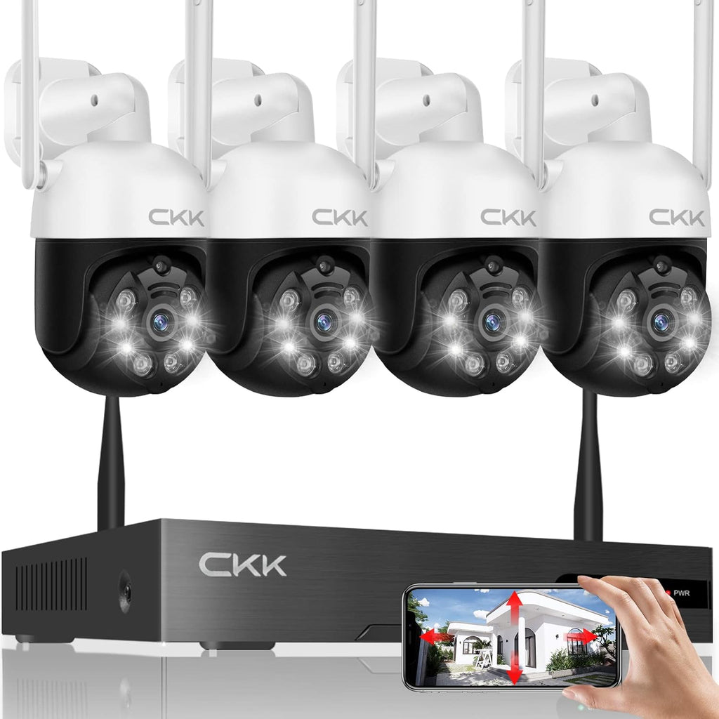 4pcs 3MP PTZ Wireless Security Camera System with 8 Channel NVR Q64735