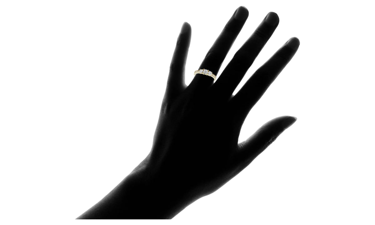 1 Ct 3-Stone Diamond Engagement Ring 10K Yellow Gold X12113
