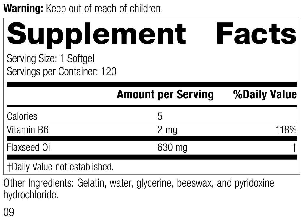 Flax Oil with B6, 120 Softgels J524395