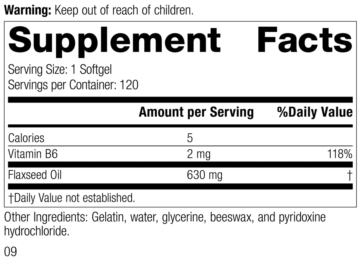 Flax Oil with B6, 120 Softgels J524395