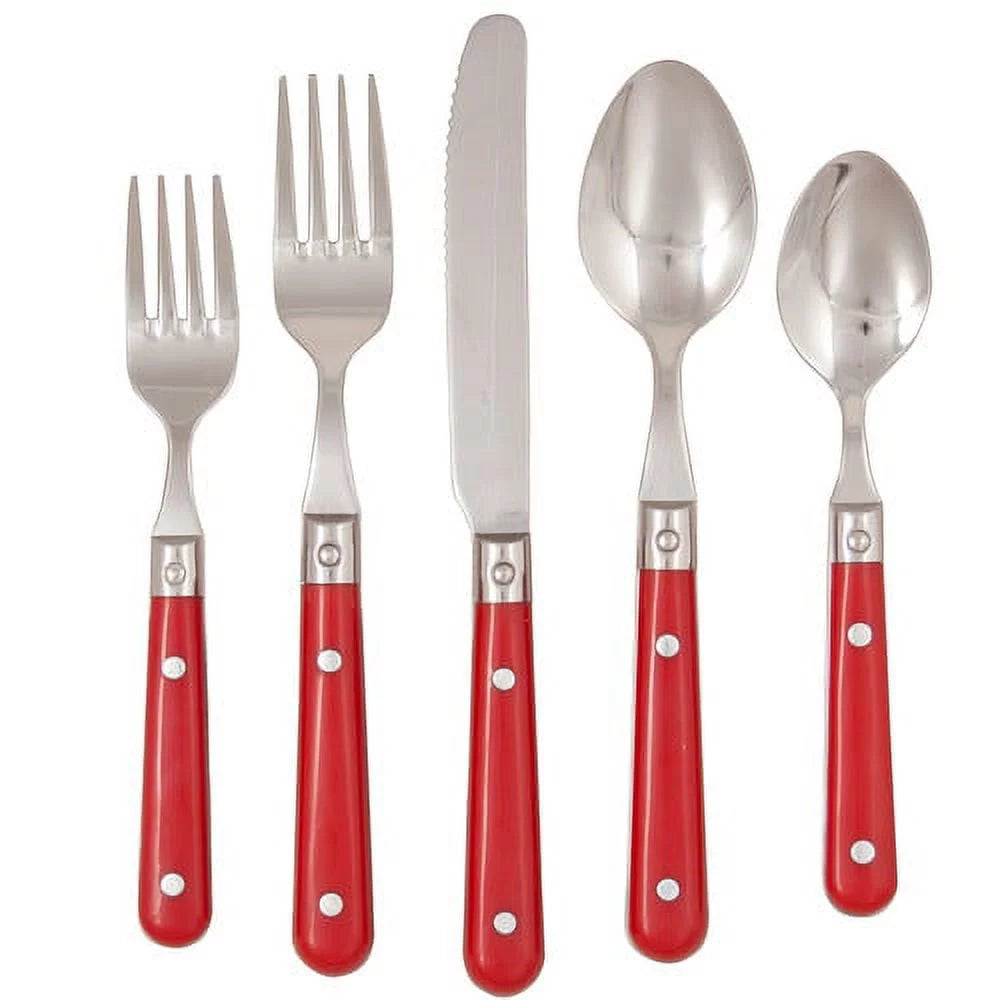 20-Piece Stainless Steel Flatware Set, Black, Service for 4 I1819