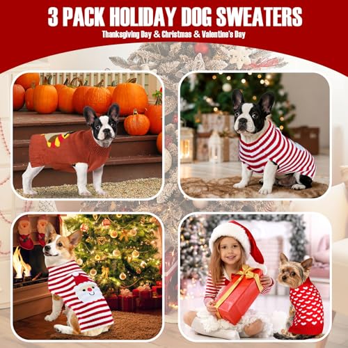 3 Pack Dog Christmas Sweater W2967