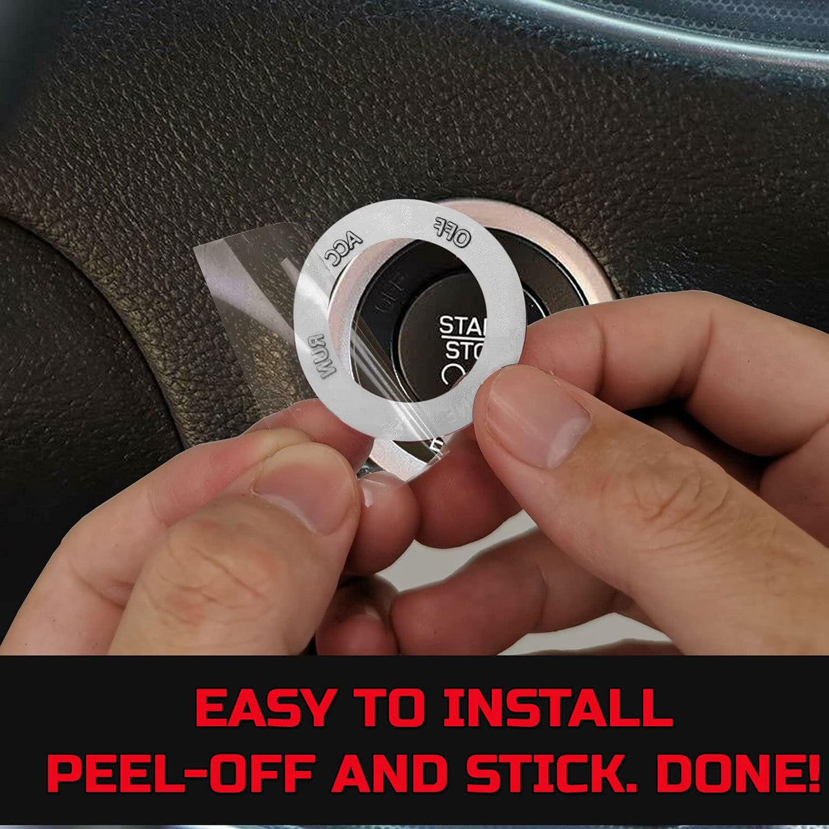 Engine Start Stop Button Overlay Ruby Red Sticker Emblem U5156