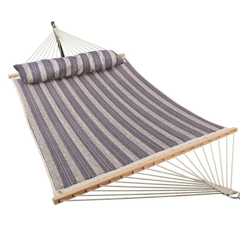 Blue Stripe Padded Hammock with Spreader Bar Q949