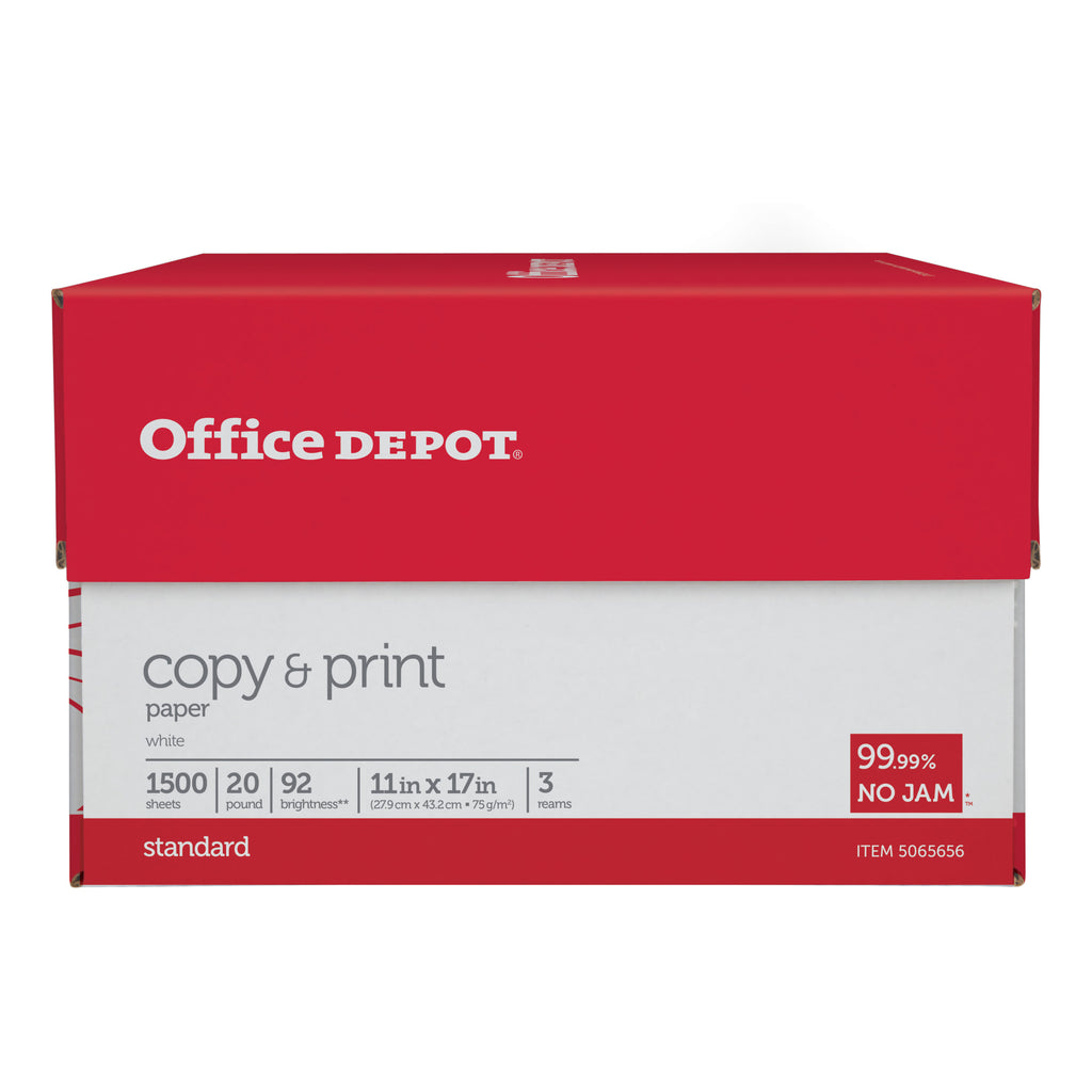 Ledger Size 20 Lb Copy Paper, Ream of 500 Sheets, Case of 3 Reams Z391