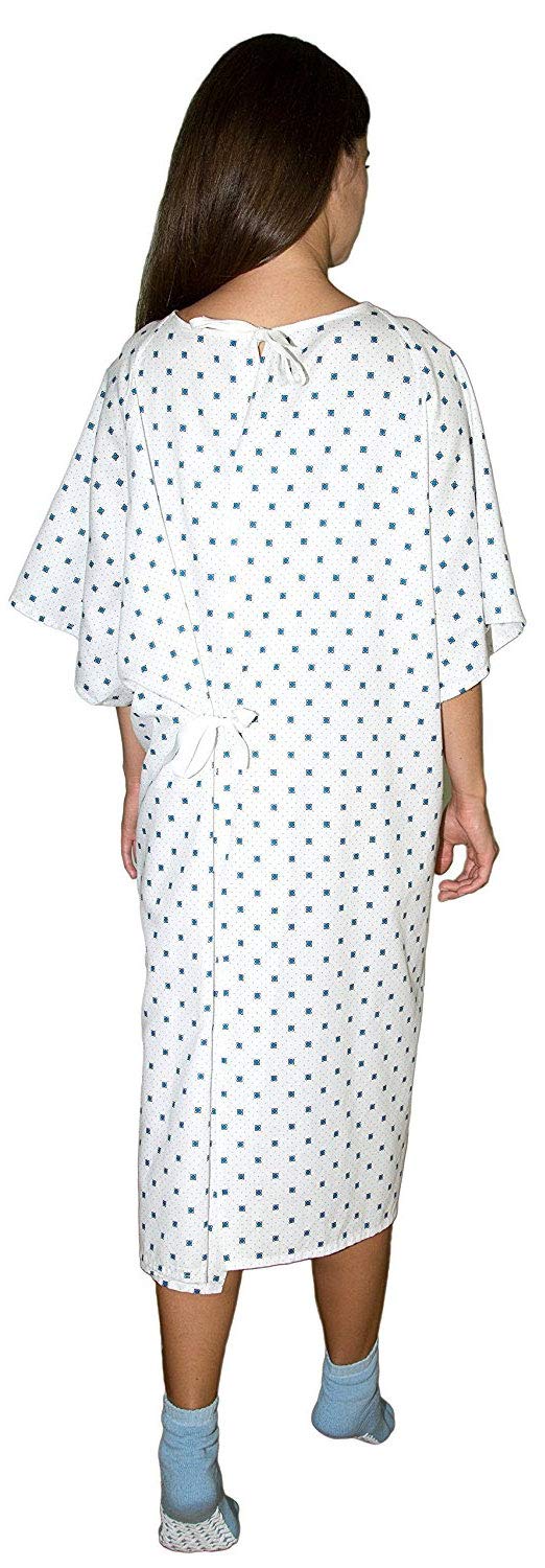 4 Pack Hospital Gowns with Back Ties N650328