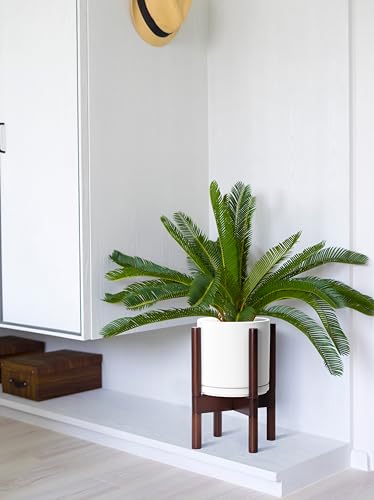 White Ceramic Planter with Stand B726