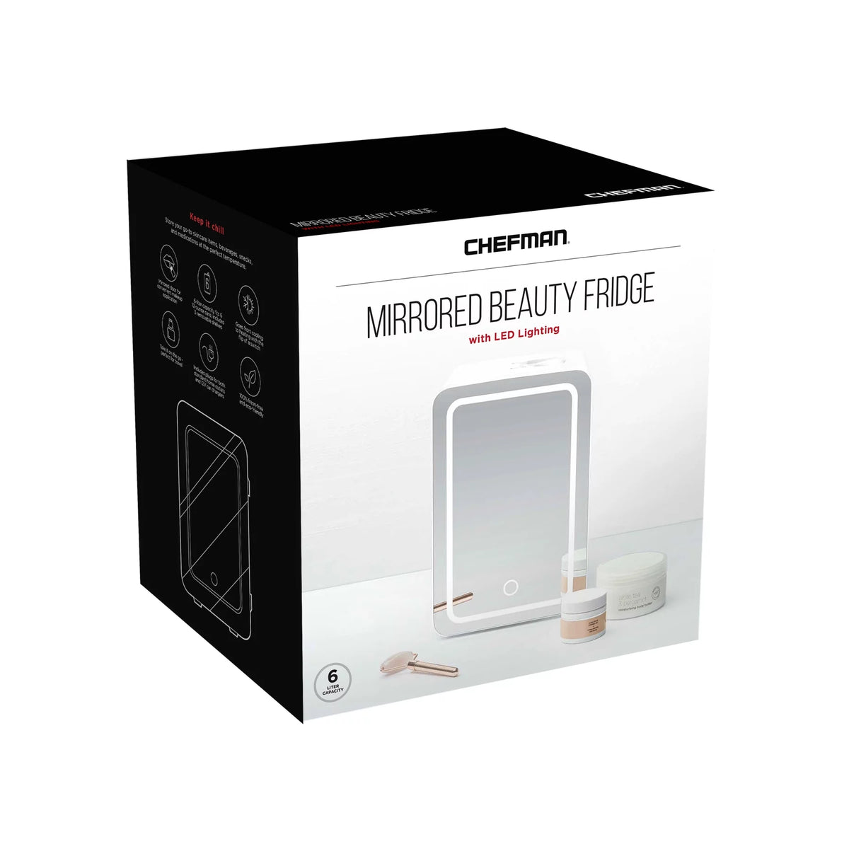 White 6L Mini Fridge with LED Light Z23204