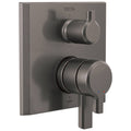 2-Handle Monitor Valve Trim with 6-Setting Diverter in Lumicoat Black Stainless F320054