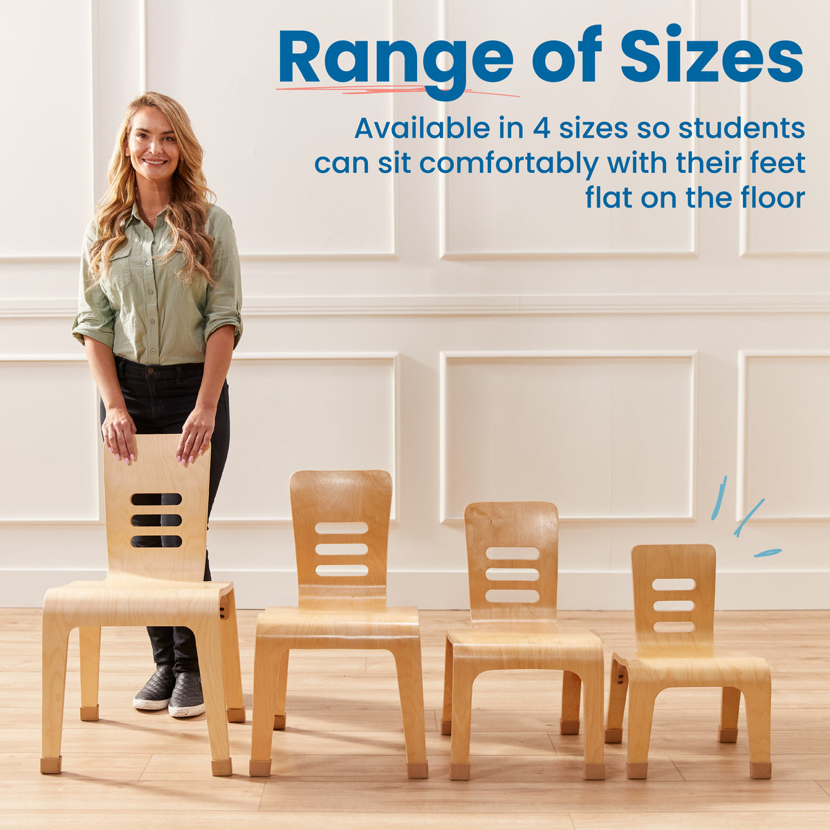 Bentwood Chair, 12in Seat Height, Natural, 2-Pack E457804