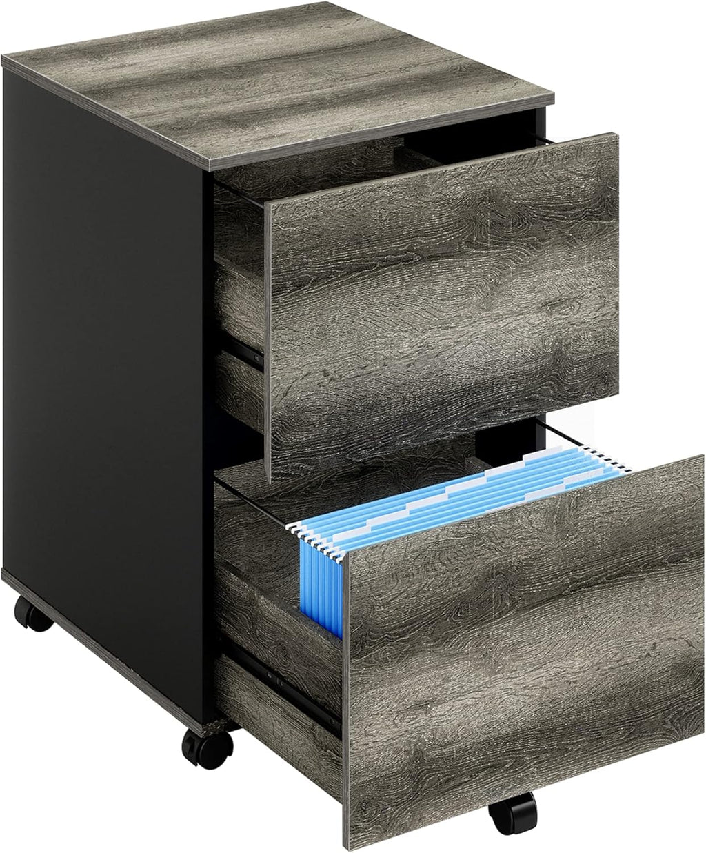 Brown 2 Drawer Mobile File Cabinet with File Holders Z92782
