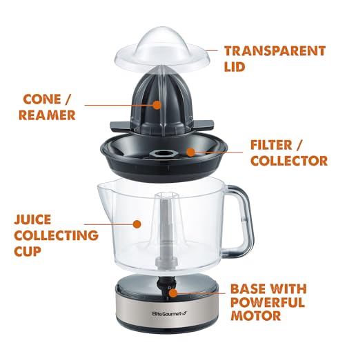 BPA-Free Electric Citrus Juicer 24oz Black/Stainless Steel E69088
