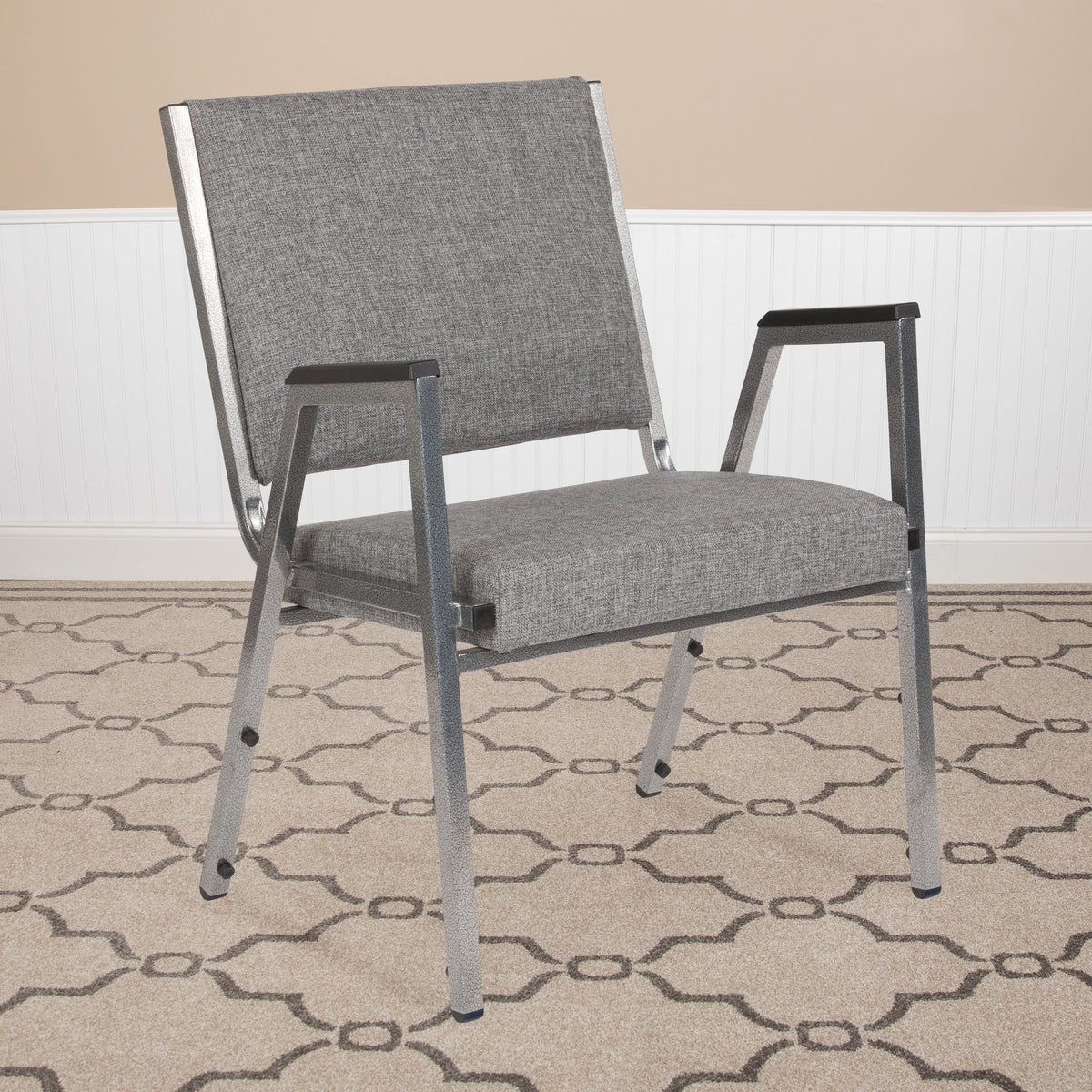 4 Pack Gray Antimicrobial Fabric Bariatric Medical Reception Arm Chair D580