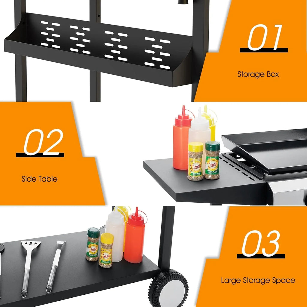 4-Burner Propane Gas BBQ Grill Cooking Station A4334