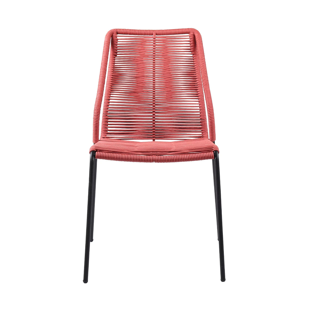 Red Set of 2 Stackable Steel Outdoor Dining Chair T2045