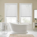 Faux Wood Cordless Shade in White Y266