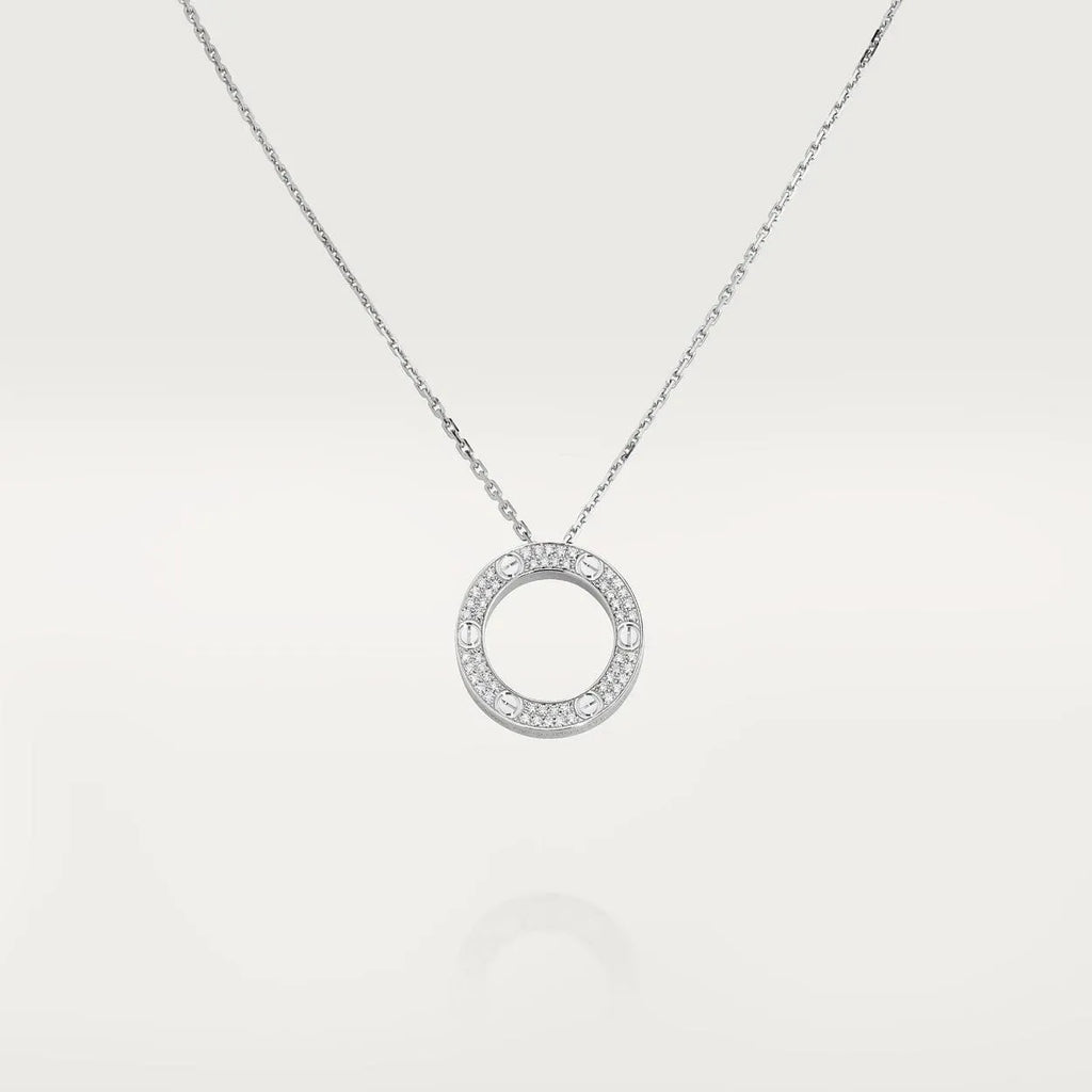 Screw Love Necklace With Diamond Paved N3711