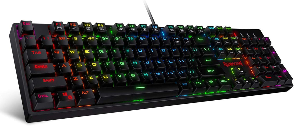 RGB LED Backlit Mechanical Gaming Keyboard 104 Keys Red Switches H429075
