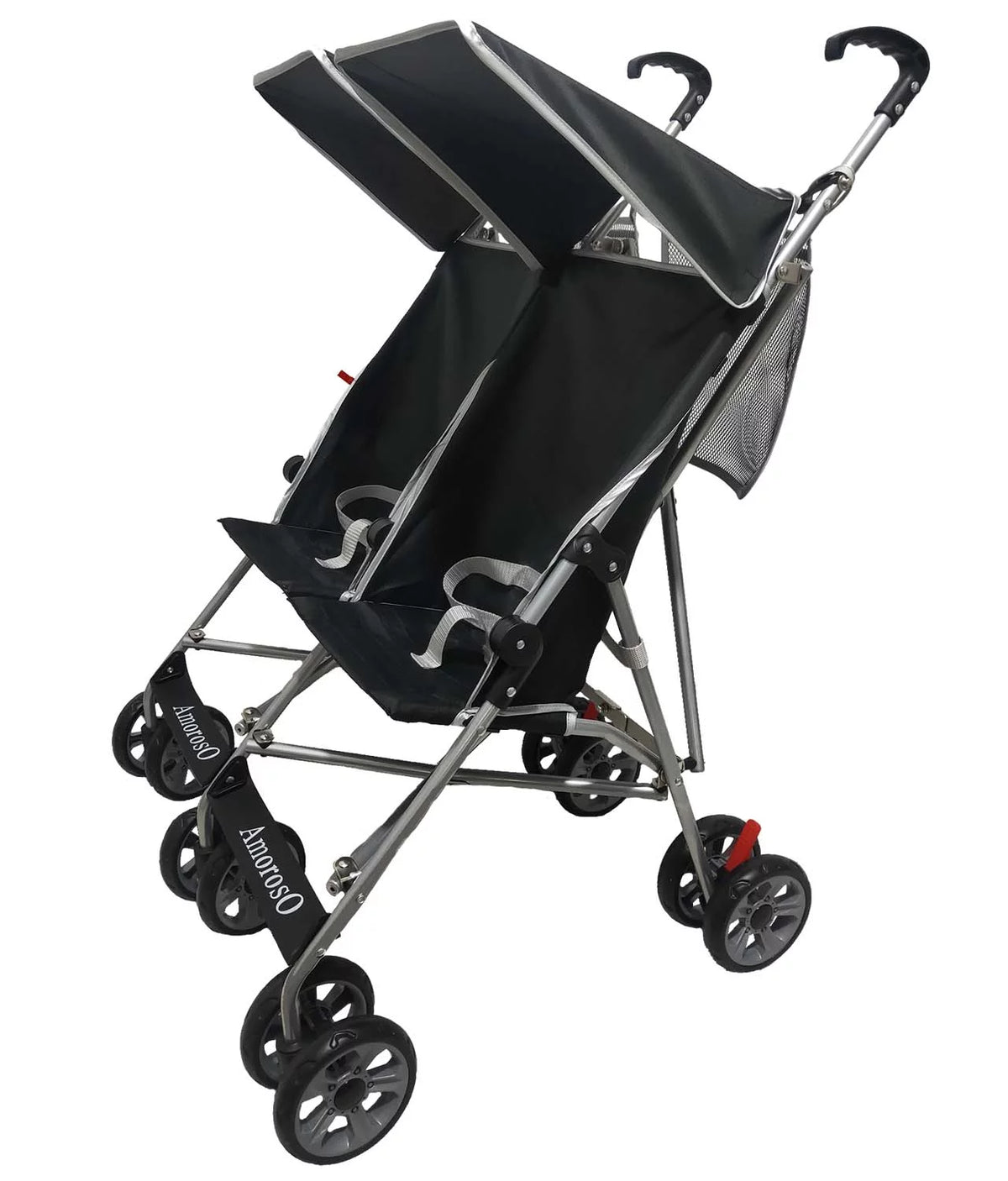 Black Double Umbrella Stroller with EVA Wheel K971
