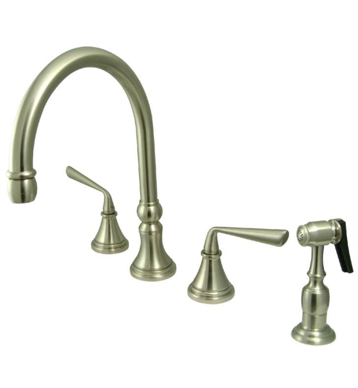 Polished Brass Widespread Kitchen Faucet with Sprayer F905338