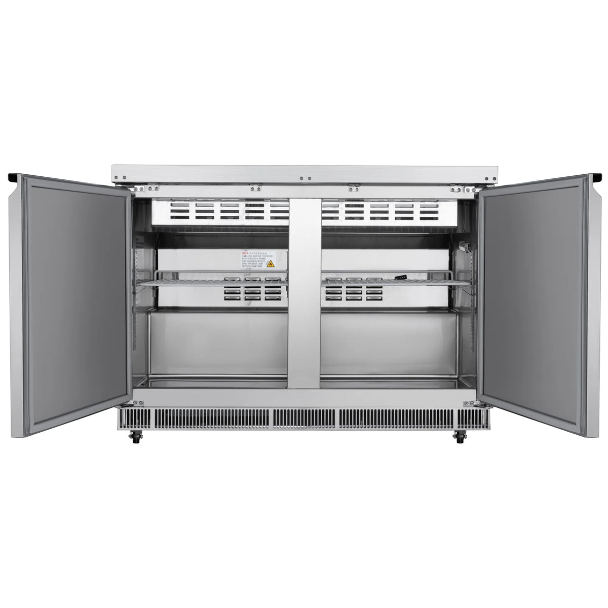 48 in. Commercial Refrigerated Prep Station Cold Table with 9 Pan Storage and Two Adjustable Shelves N6453