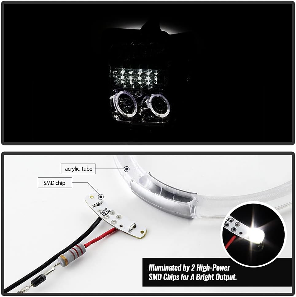 Smoke LED Projector Headlights Driver + Passenger Side J198448