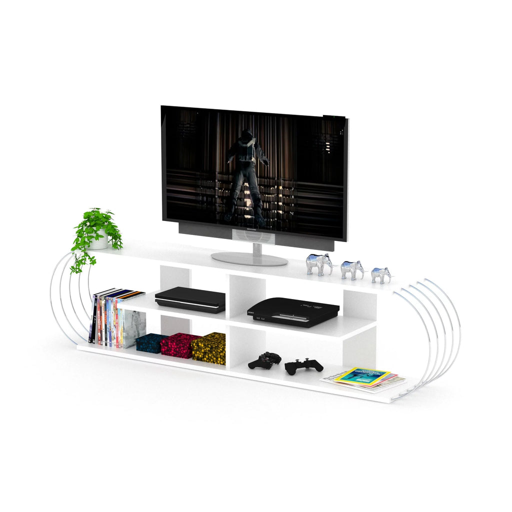 White-Blue Wood Finish TV Unit K5850