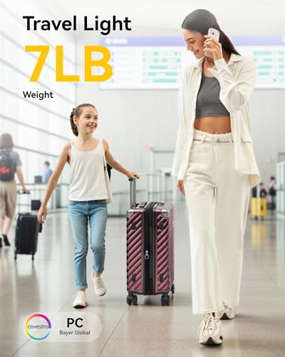 Polycarbonate Expandable Hard Shell Spinner Luggage Charcoal Metallic D2954