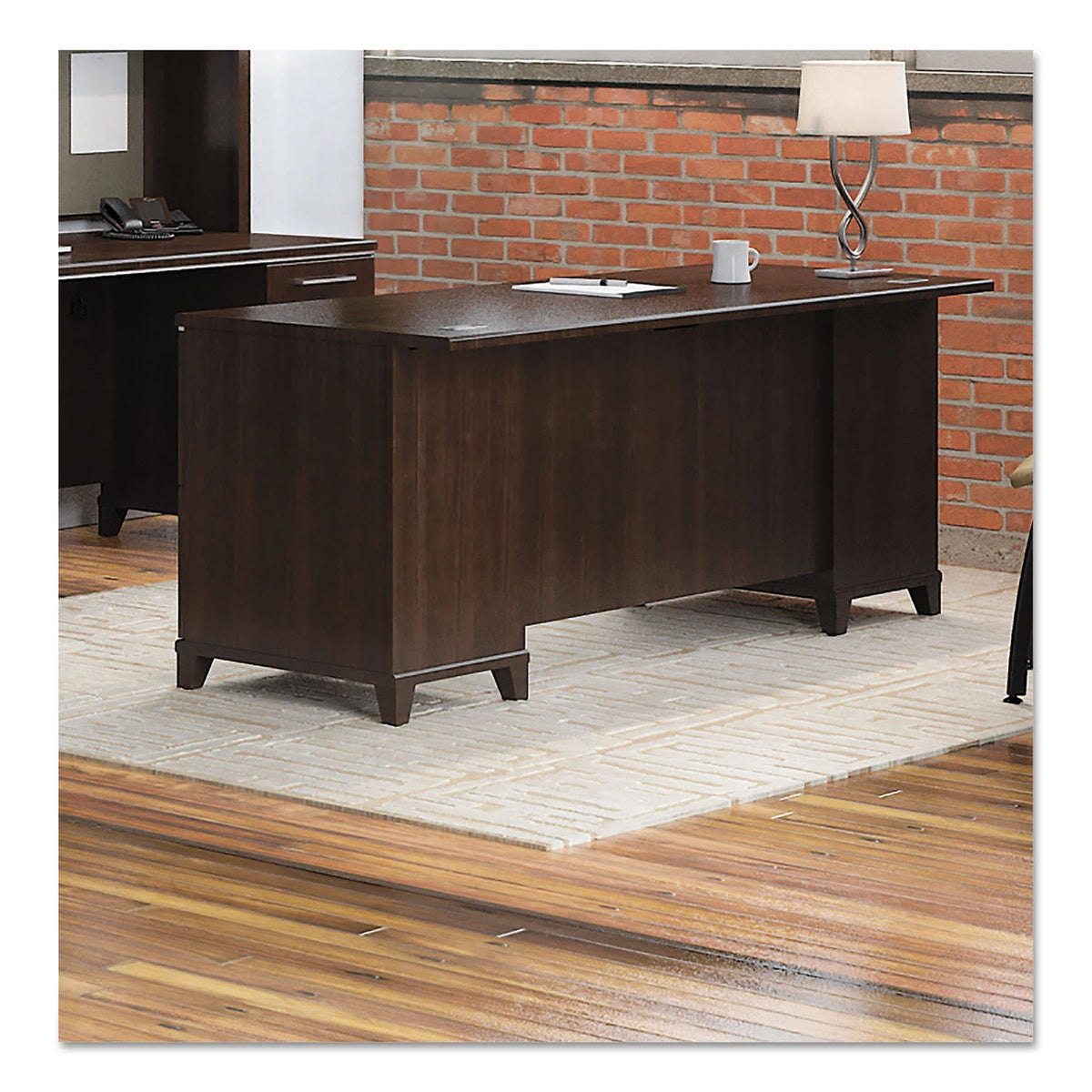 72w Double Pedestal Desk Mocha Cherry C3287