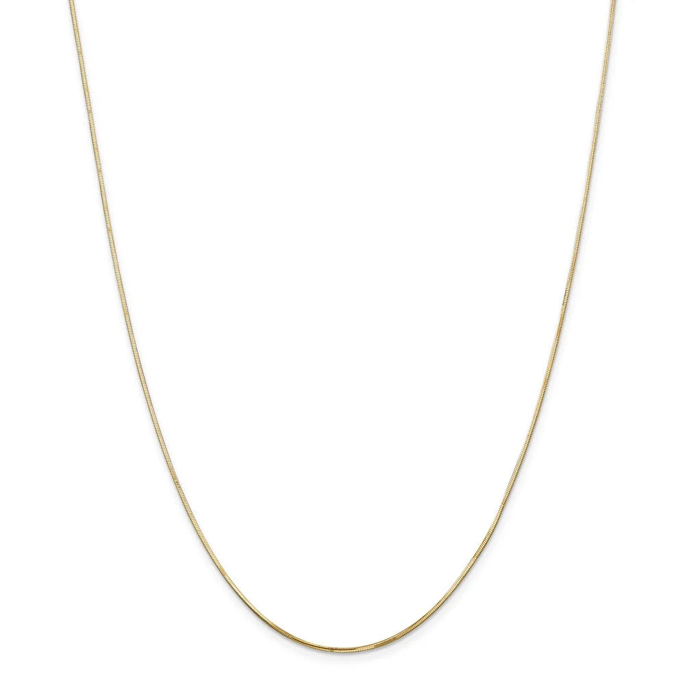 14kt Yellow Gold 1.2mm Octagonal Snake Chain 30 inch Lobster Clasp M5589
