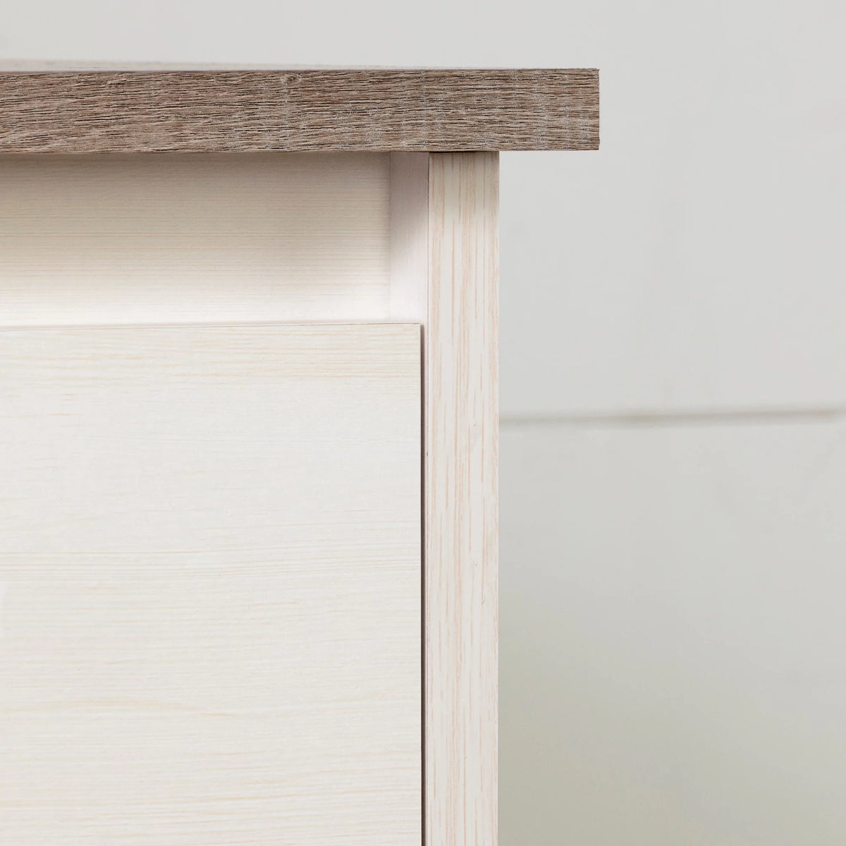 White and Weathered Oak 6 Drawer Double Dresser T1437