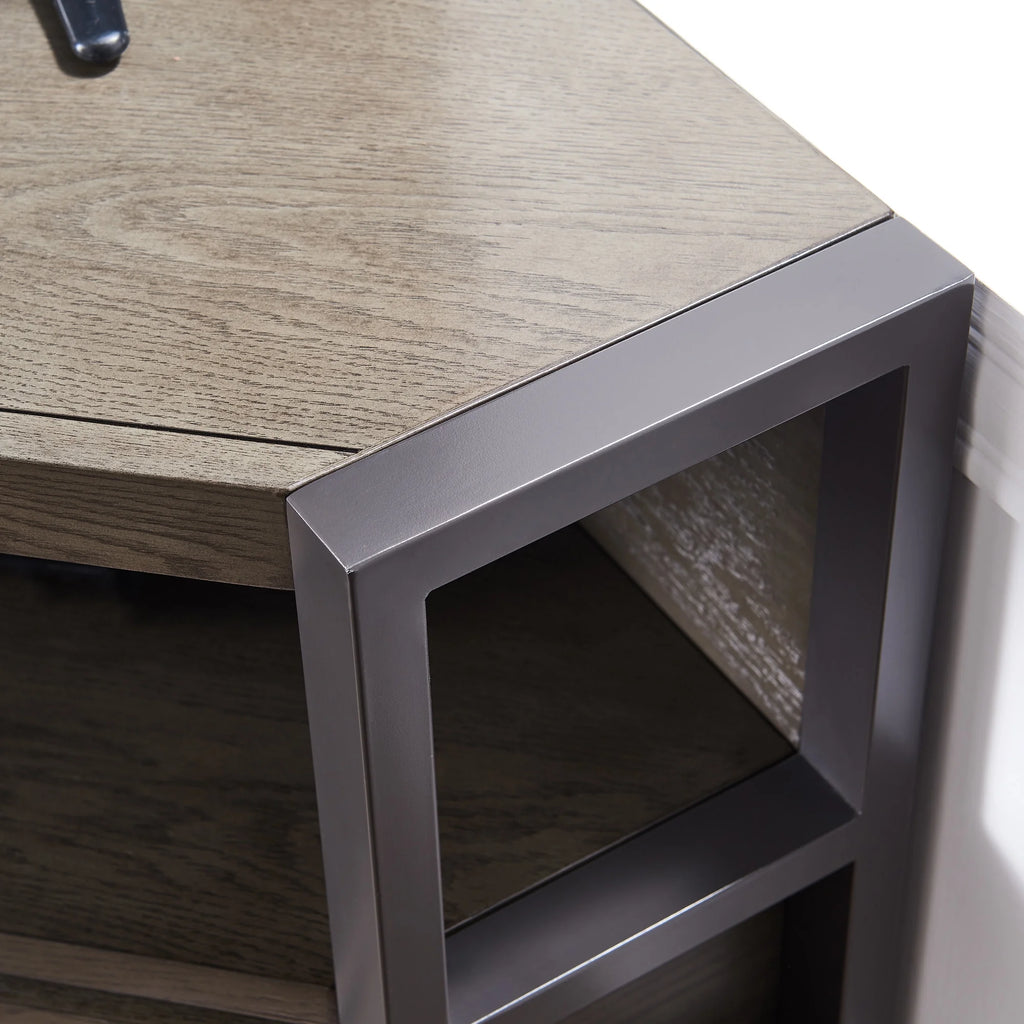 Mixed Metal and Wood Corner TV Stand I49765
