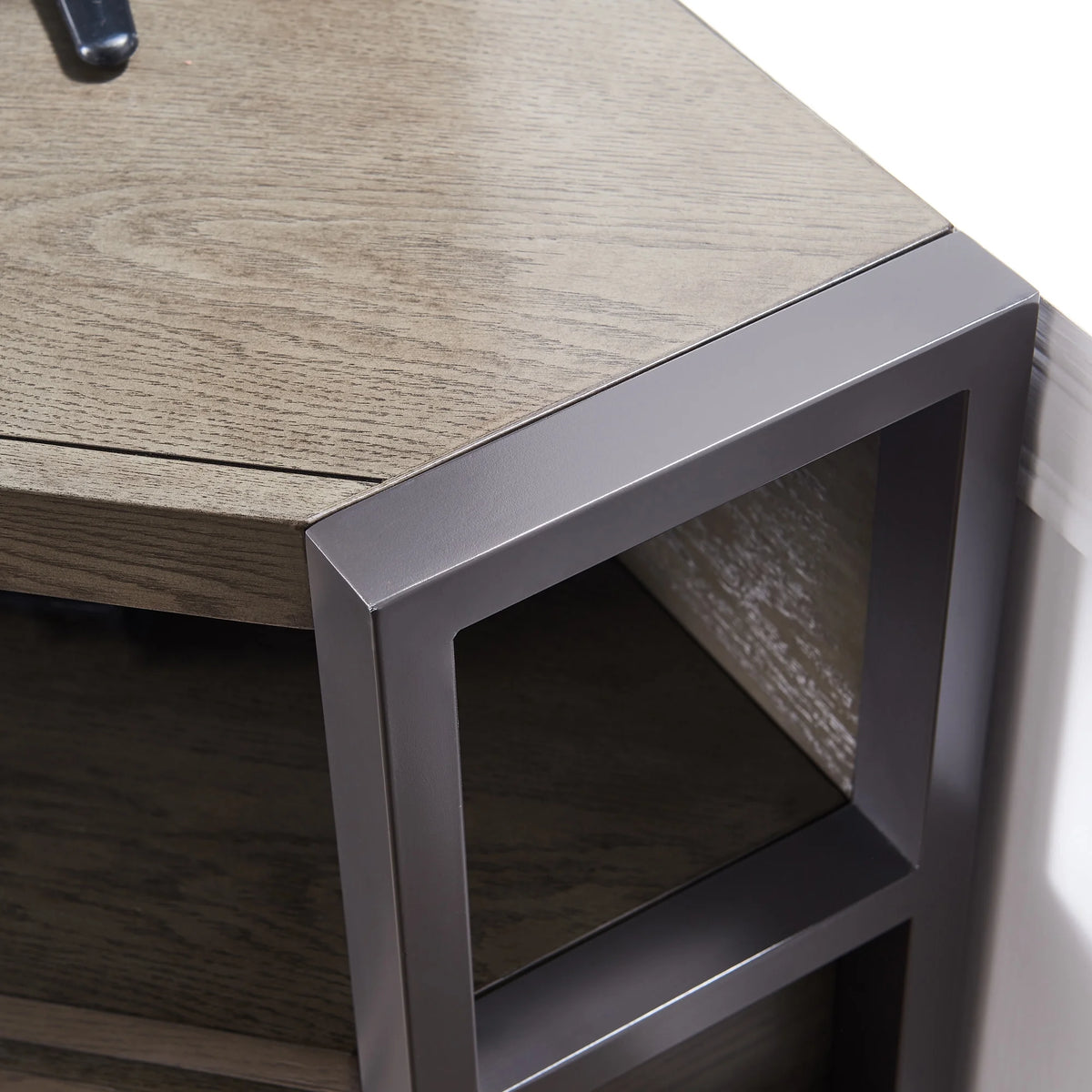 Mixed Metal and Wood Corner TV Stand I49765