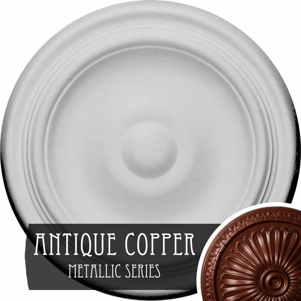 9 5/8x22OD x 1 1/8x22P Hand-Painted Platinum Ceiling Medallion Y619084