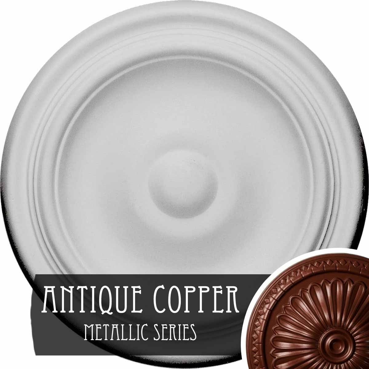 9 5/8x22OD x 1 1/8x22P Hand-Painted Platinum Ceiling Medallion Y619084