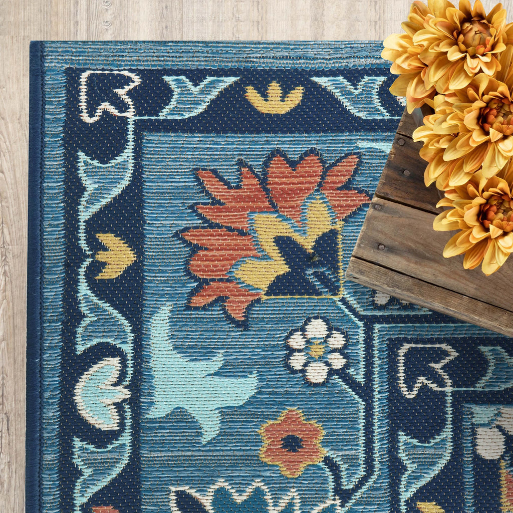 Indigo Blue 7' x 10' Outdoor Rug S695