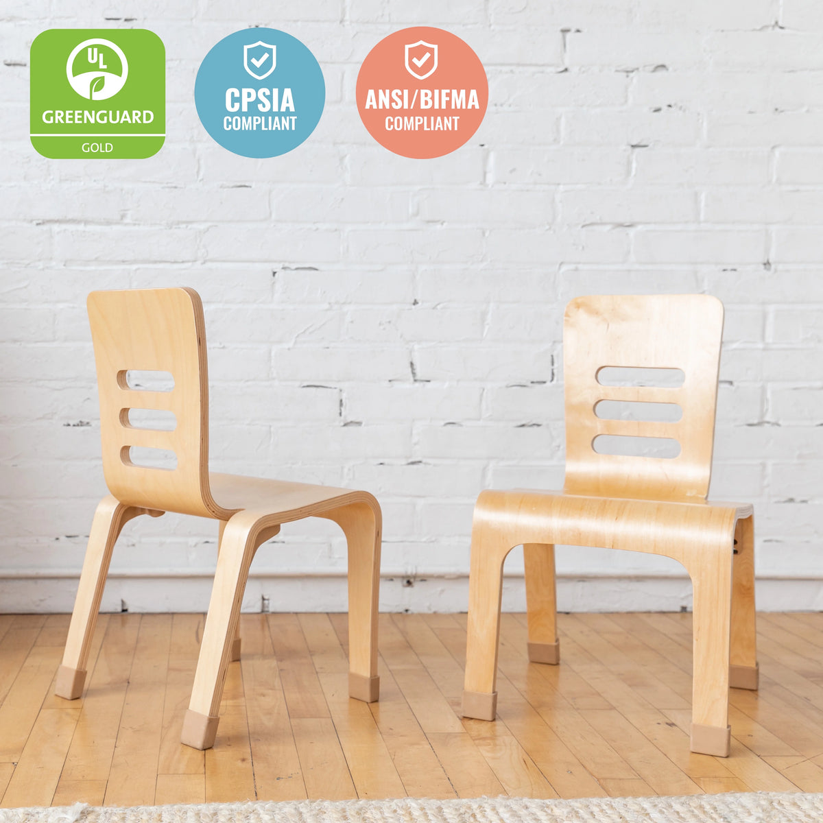 Bentwood Chair, 12in Seat Height, Natural, 2-Pack E457804
