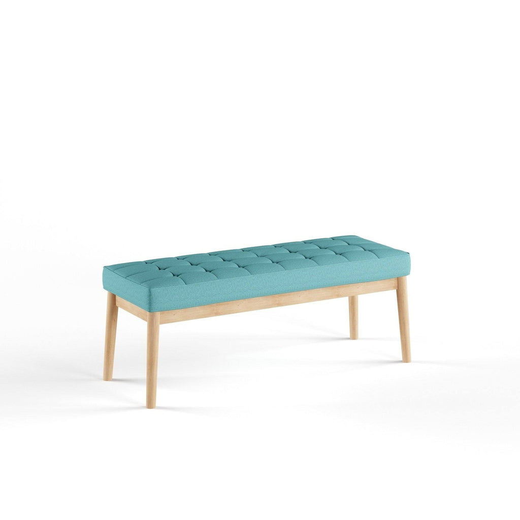 Green Tufted Fabric Ottoman Bench Y98796