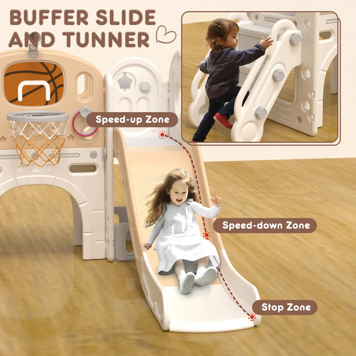 7-in-1 Kids Slide with Climber Play Set T1787