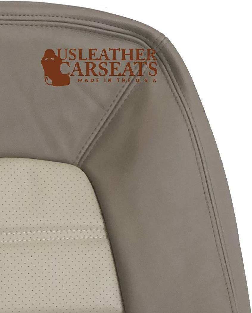 Perforated Leather Seat Cover Two Tone Tan E750782