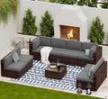 Modular Rattan Wicker 5PCS Patio Sofa Set G69533
