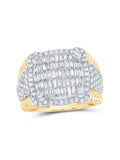 10kt Yellow Gold Mens Baguette Diamond Band Ring 2-1/4 Cttw W8758