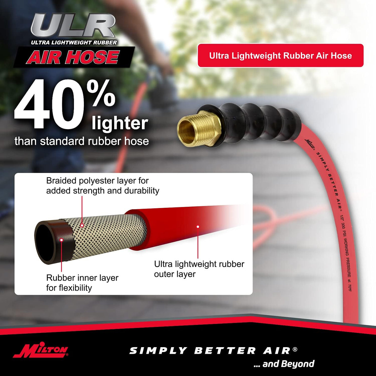 50 ft. x 1/2 ID Ultra Lightweight Rubber Air Hose S2629