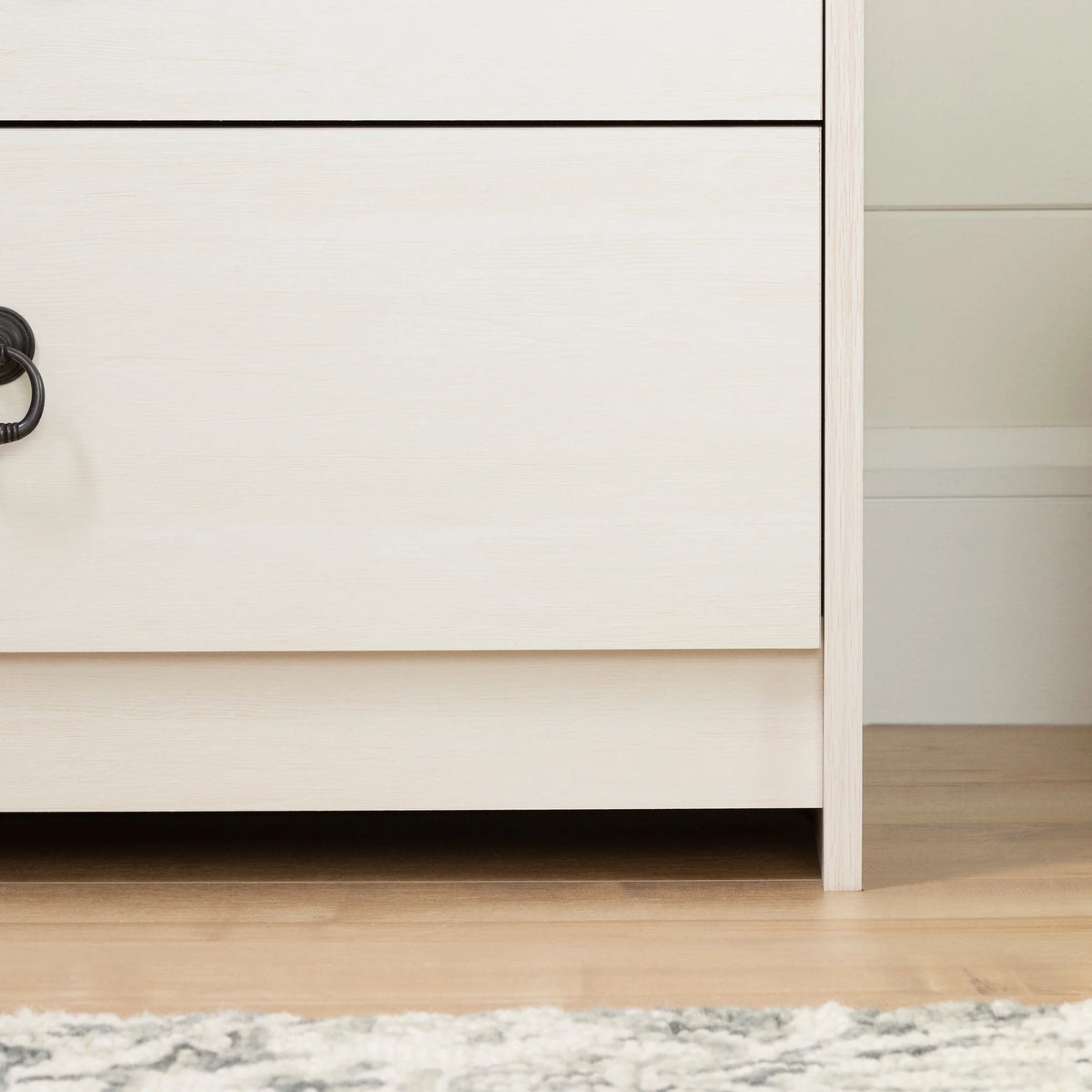 White and Weathered Oak 6 Drawer Double Dresser T1437