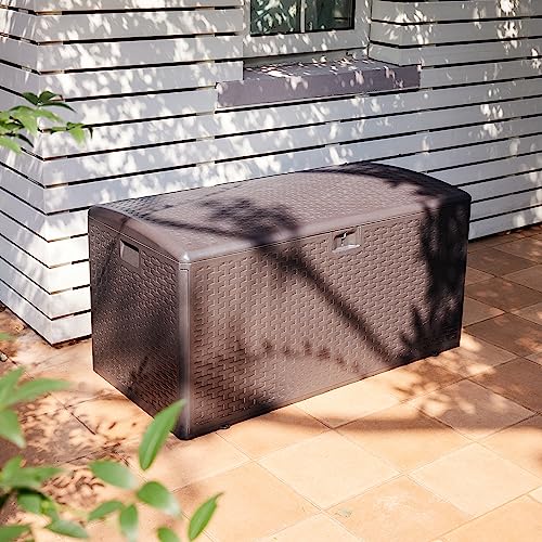 Brown 99 Gallon Deck Box with Lid P85778